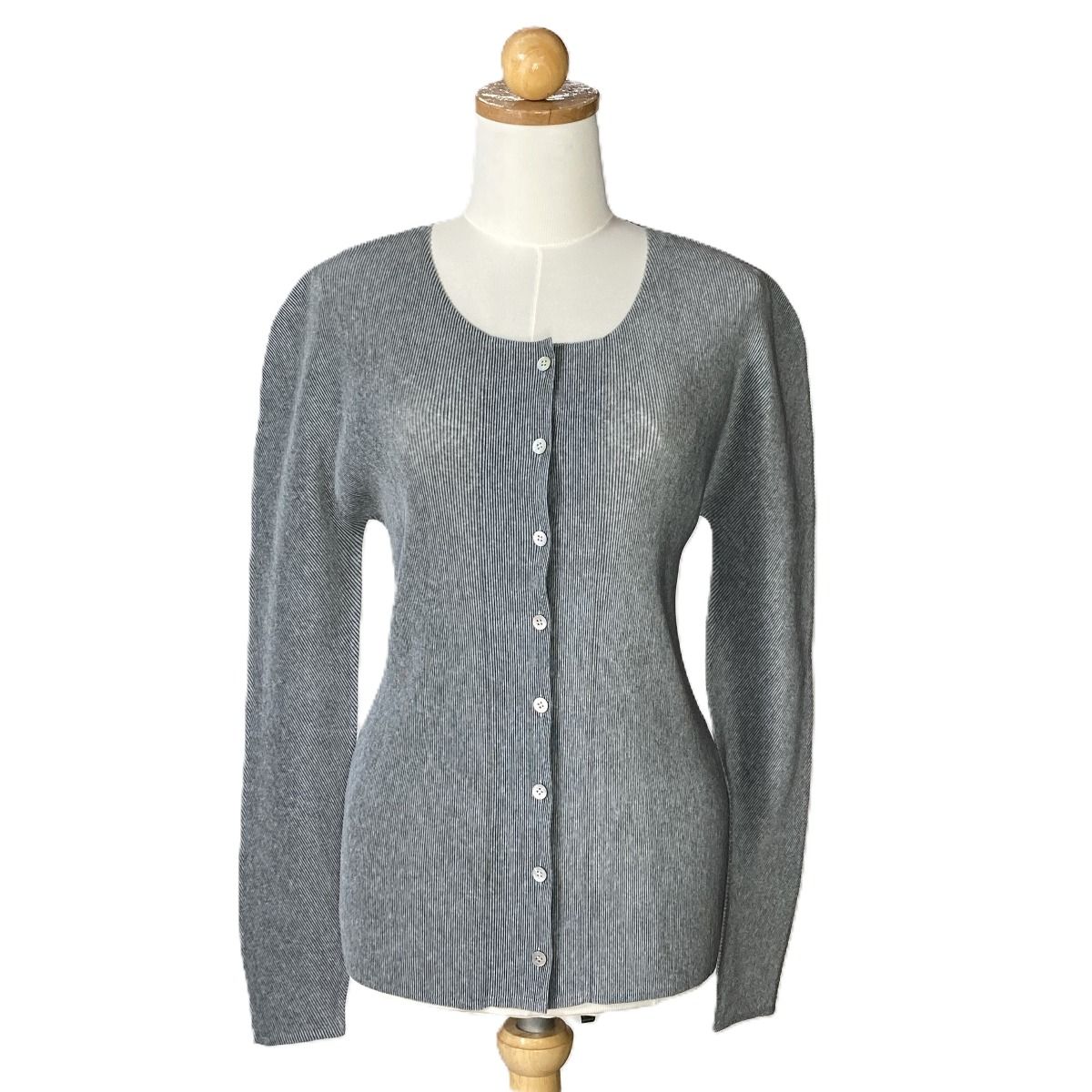 ISSEY MIYAKE イッセイミヤケ PLEATS PLEASE カーディガン PT 21-FO 209 グレー サイズ 3 レディース