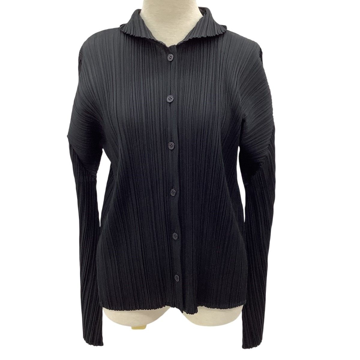 ISSEY MIYAKE イッセイミヤケ PLEATS PLEASE シャツ SIZE 3 PP 23-JJ 142 ブラック
