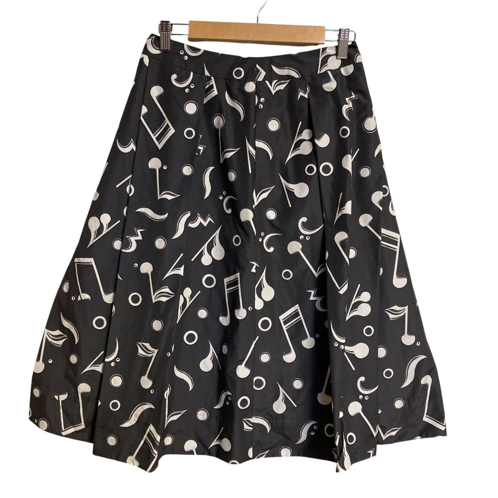 コシノヒロコのコレクション物スカート 美品 HIROKO KOSHINO ヒロココシノ 音符アートプリーツスカート 38