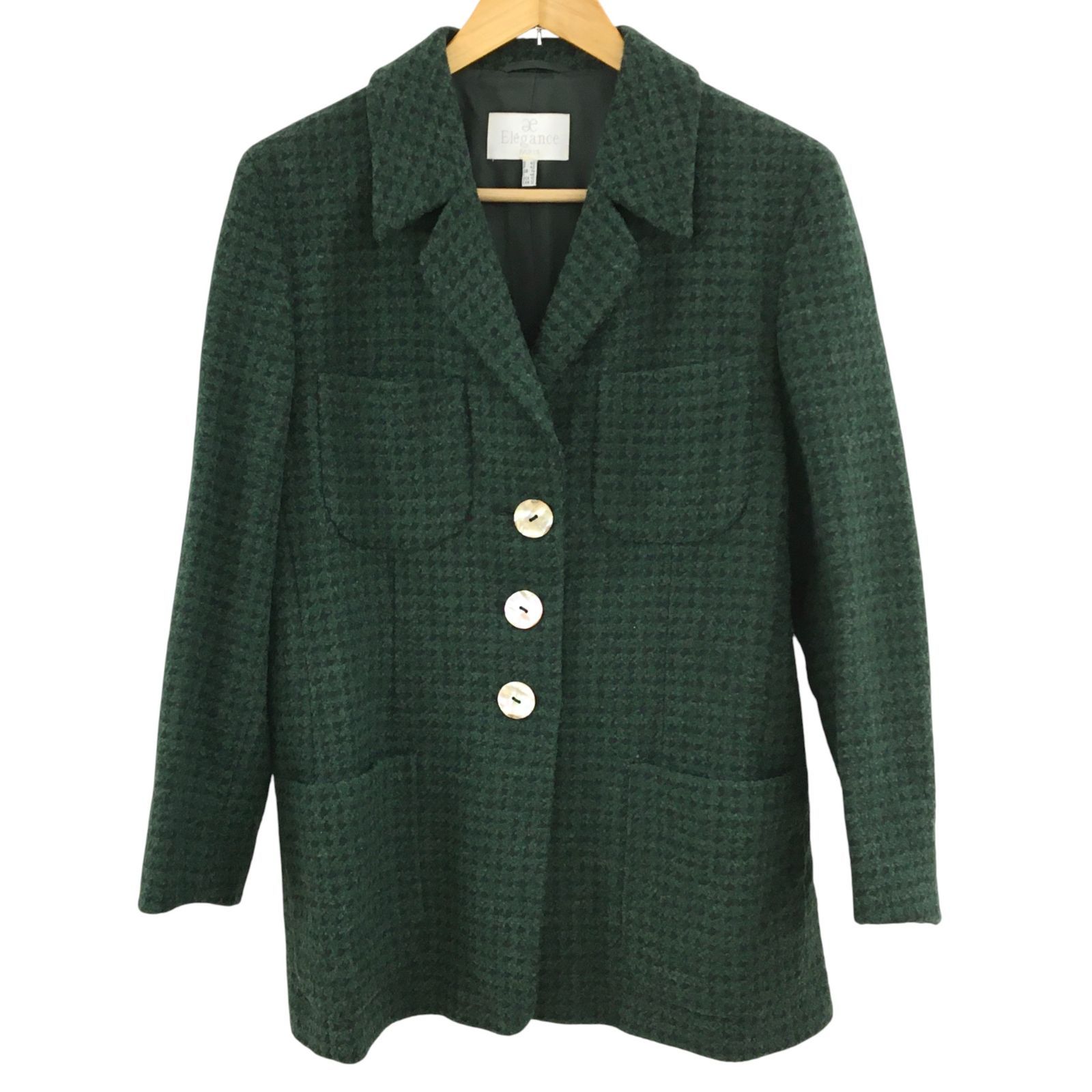 ZK23 Elegance ツイードテーラードジャケット コート ウール×カシミヤ