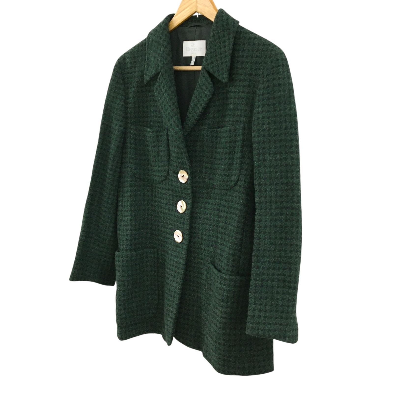 ZK23 Elegance ツイードテーラードジャケット コート ウール×カシミヤ