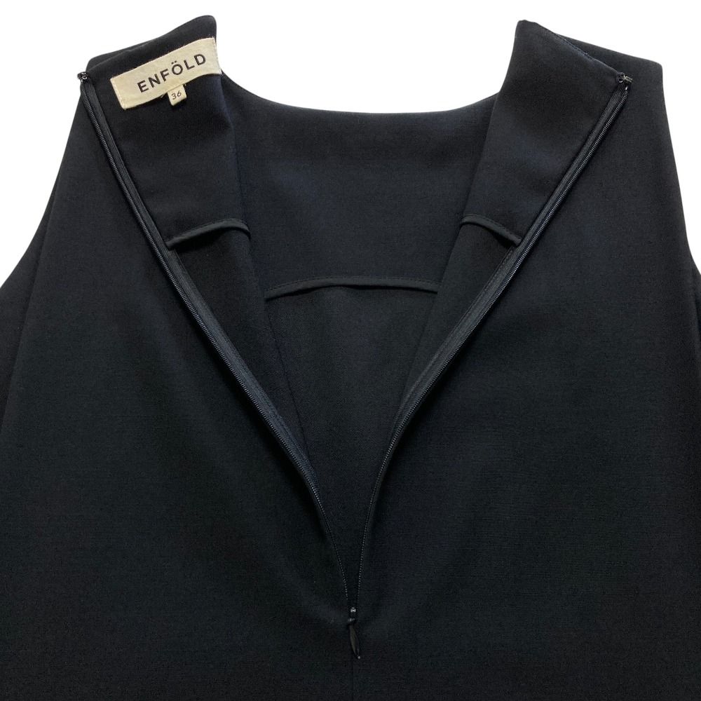 美品 ENFOLD エンフォルド ノースリーブ コクーン ワンピース 36