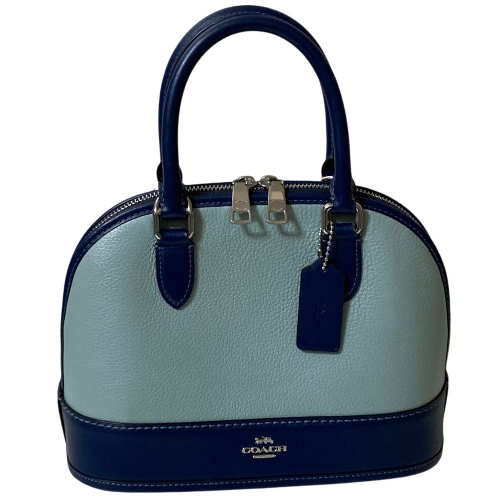 COACH コーチ サブリナ サッチェル バッグ カラーブロック 2 way ハンドバッグ ショルダーバッグ CAM 56 ブルー レディース 古着