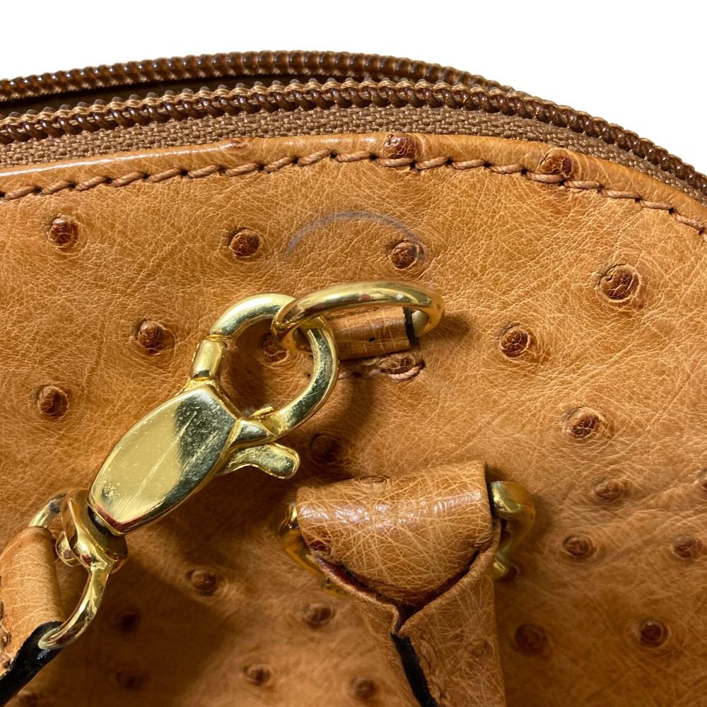 a.testoni アテストーニ オーストリッチレザー 2WAY ハンドバッグ  