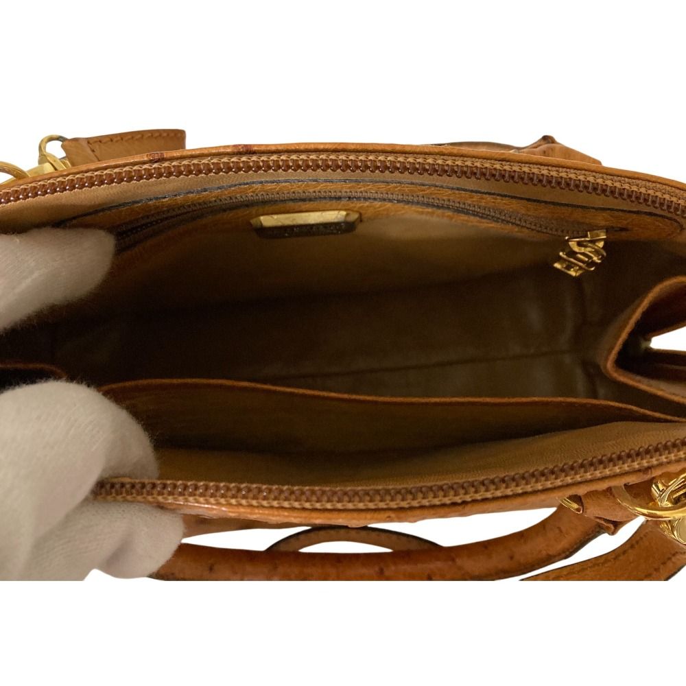 a.testoni アテストーニ オーストリッチレザー 2WAY ハンドバッグ  