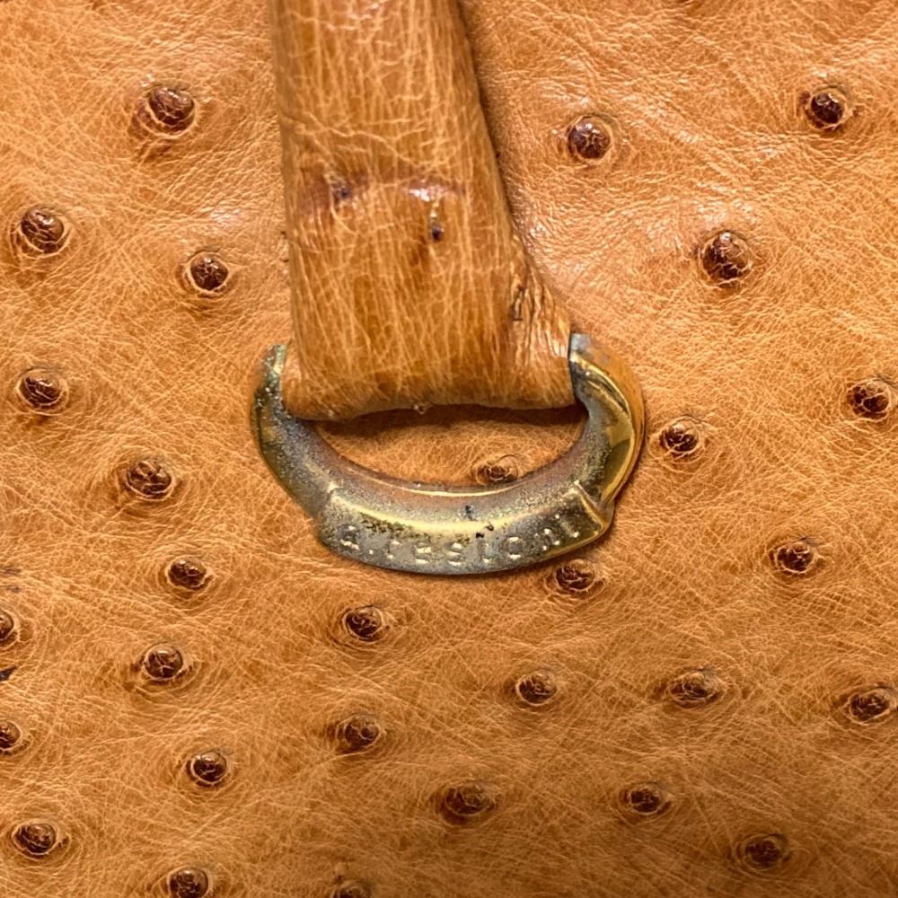 a.testoni アテストーニ オーストリッチレザー 2WAY ハンドバッグ  