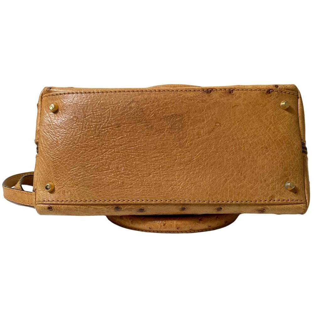 a.testoni アテストーニ オーストリッチレザー 2WAY ハンドバッグ  