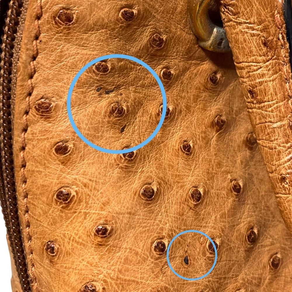 a.testoni アテストーニ オーストリッチレザー 2WAY ハンドバッグ  