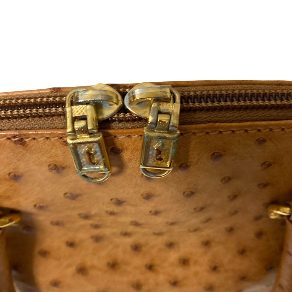 a.testoni アテストーニ オーストリッチレザー 2WAY ハンドバッグ  