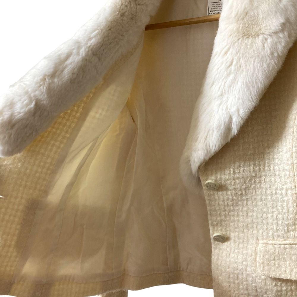 良品 Rene ルネ TISSUE レッキスファー付き ツイード ジャケット