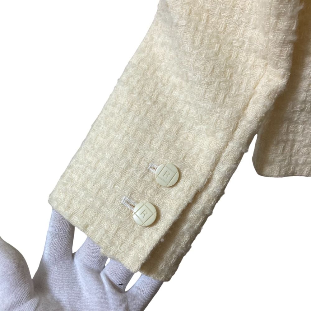 良品 Rene ルネ TISSUE レッキスファー付き ツイード ジャケット