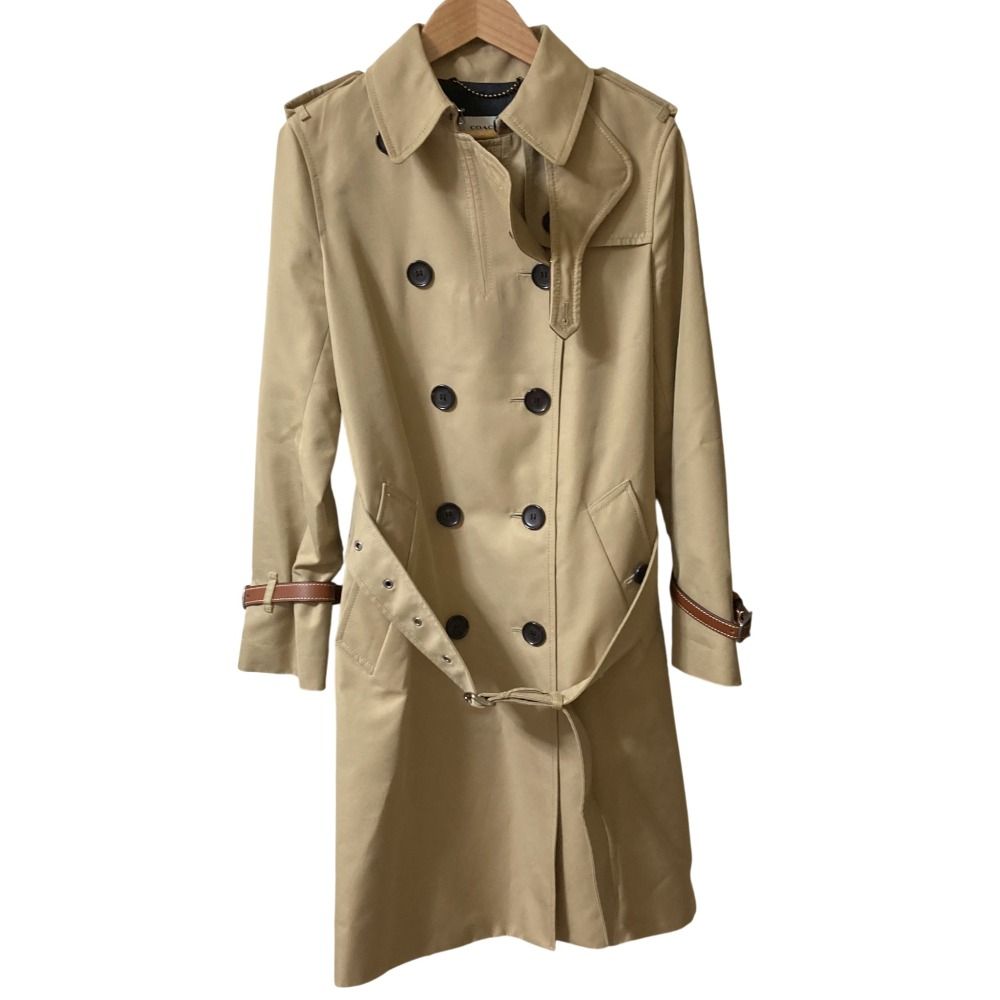 美品 COACH コーチ トレンチコート 39951 サイズ2 ベージュ レディース