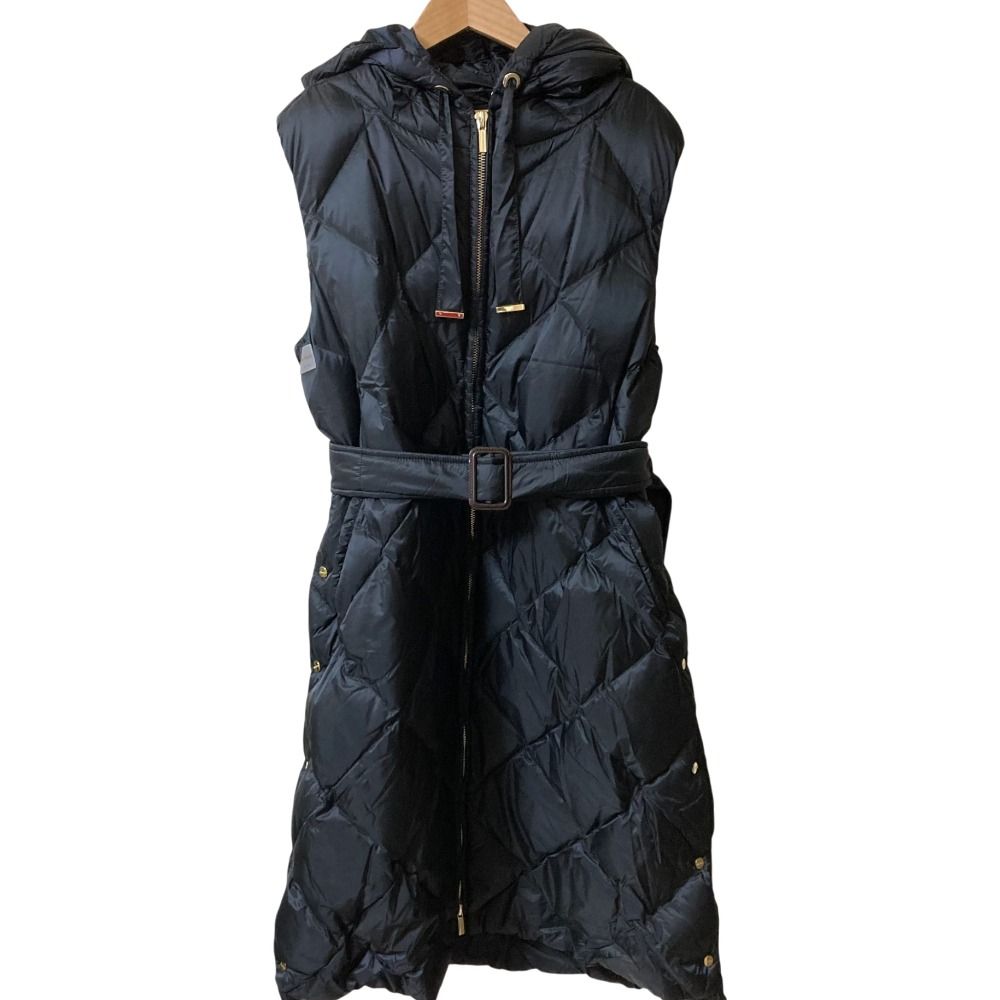 ♥ 25 AW Max Mara The Cube マックスマーラ TREGTL キルティング ロングダウンベスト ジレ サイズ42 ブラック レディース 古着