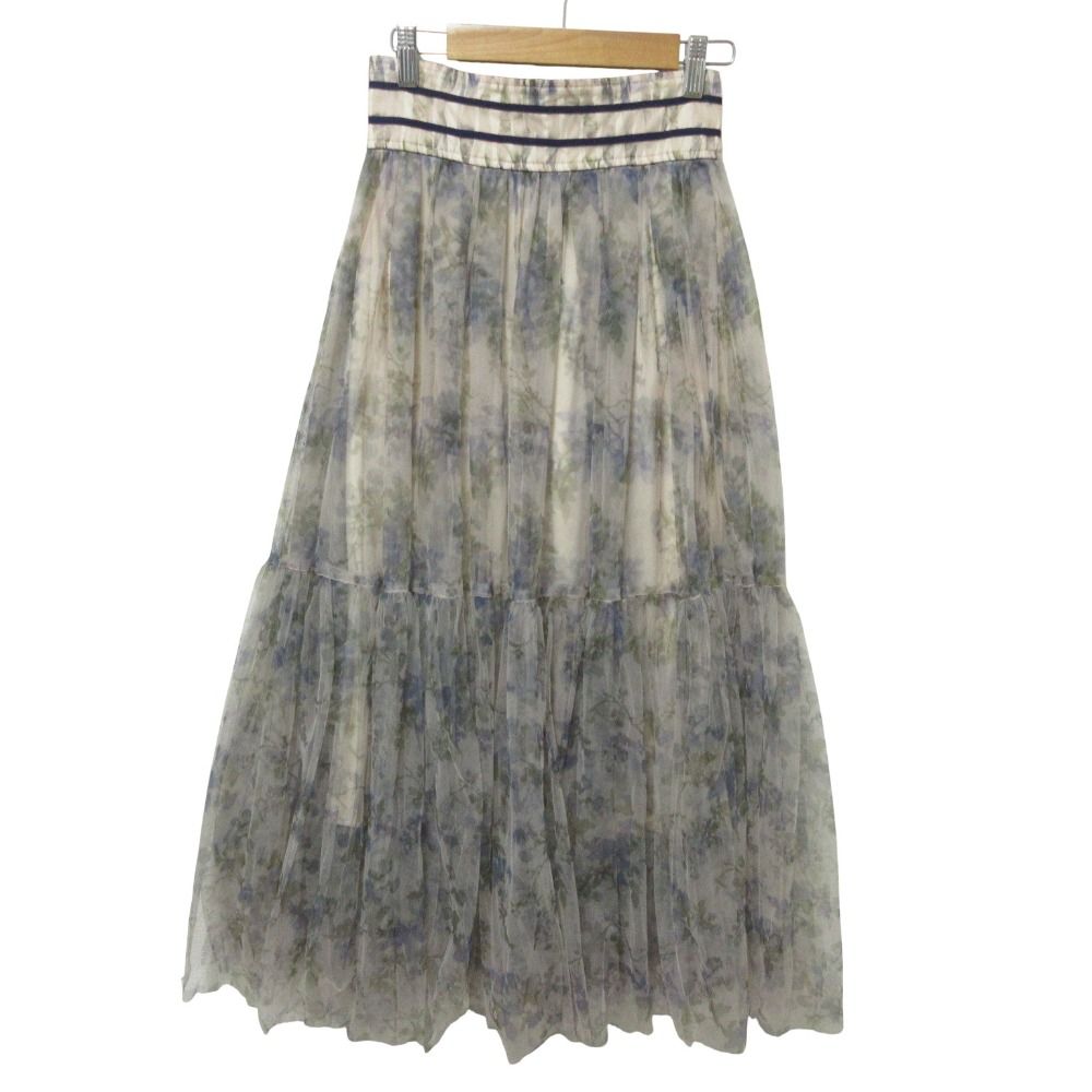 24 SS LILY BROWN リリーブラウン ロング ダブルラインチュールスカート サイズ0 マルチカラー レディース 古着