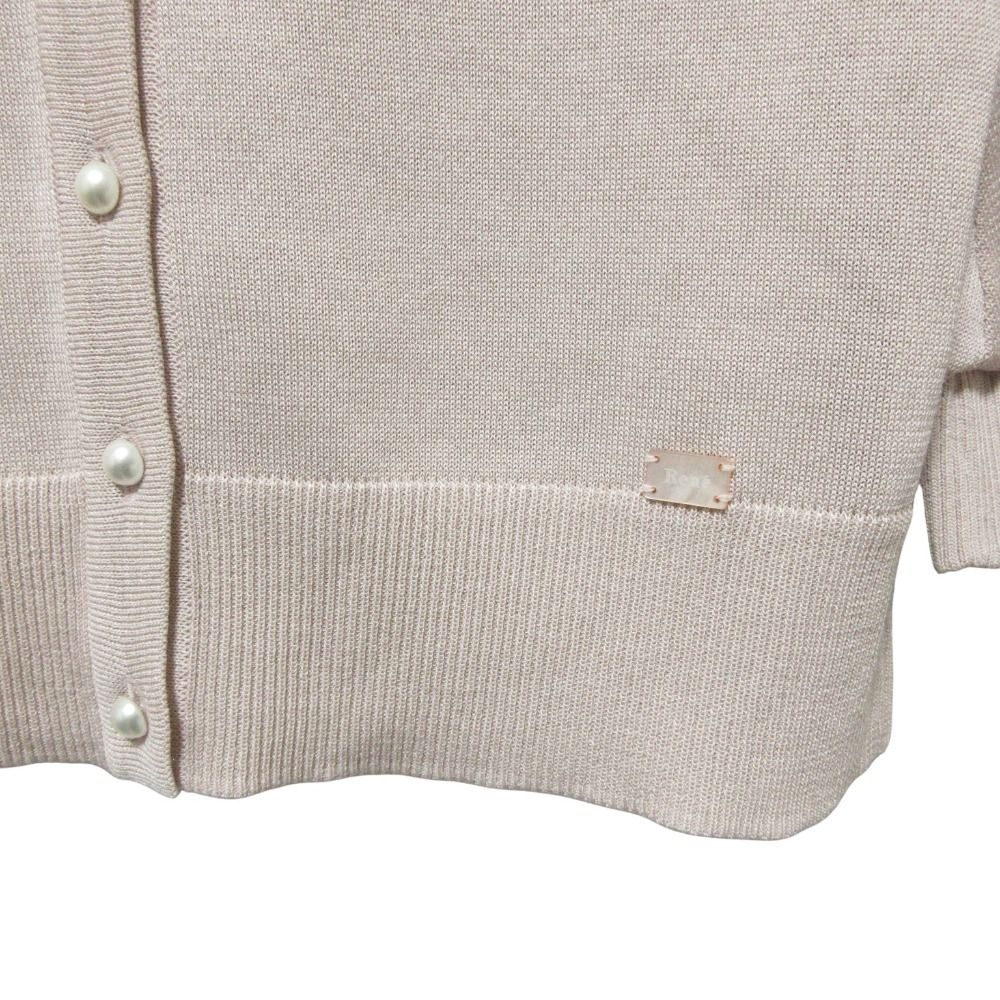 美品 Rene ルネ パールボタン シルクブレンド 五分袖 ニット
