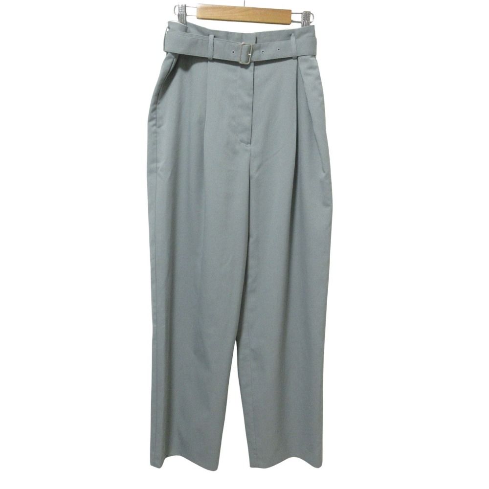 25 SS CLANE クラネ WAIST BELT DAD PANTS ワイドスラックスパンツ 18110-7182 サイズ0 グレー レディース 古着