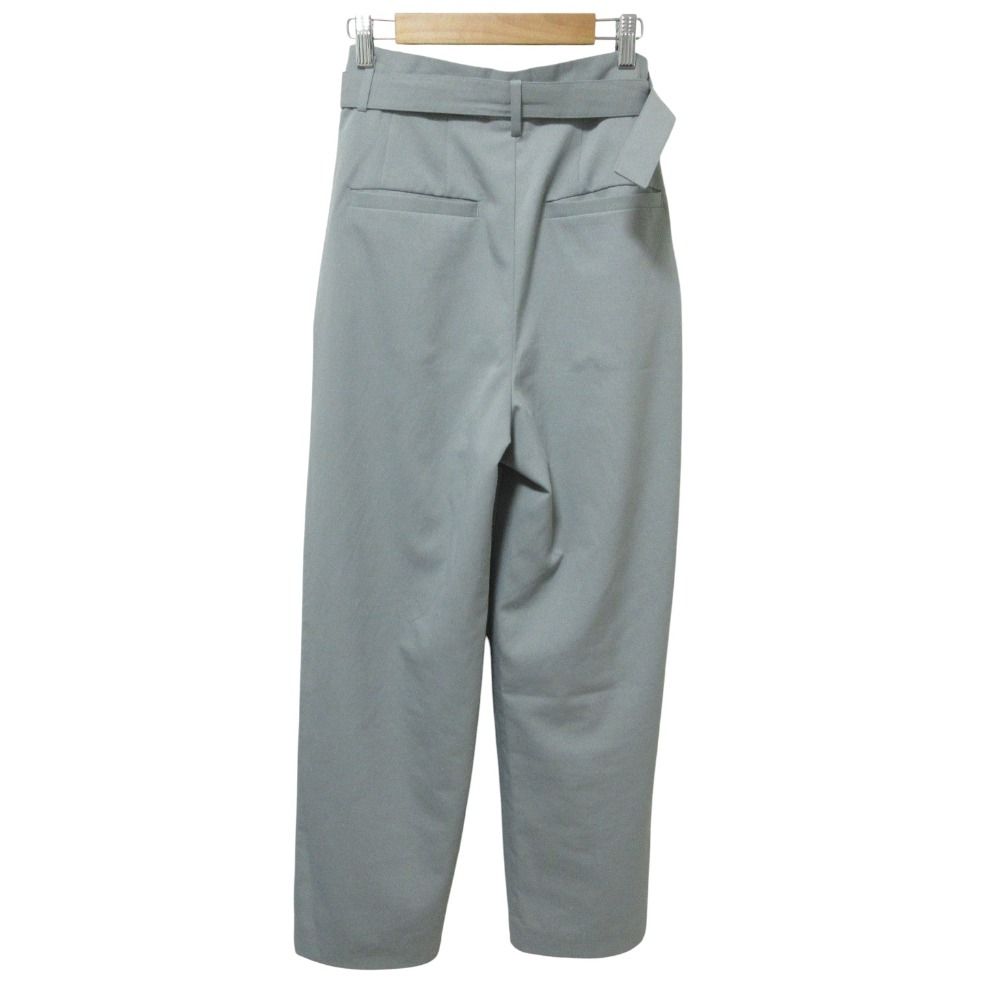 25 SS CLANE クラネ WAIST BELT DAD PANTS ワイドスラックスパンツ 18110-7182 サイズ0 グレー レディース 古着