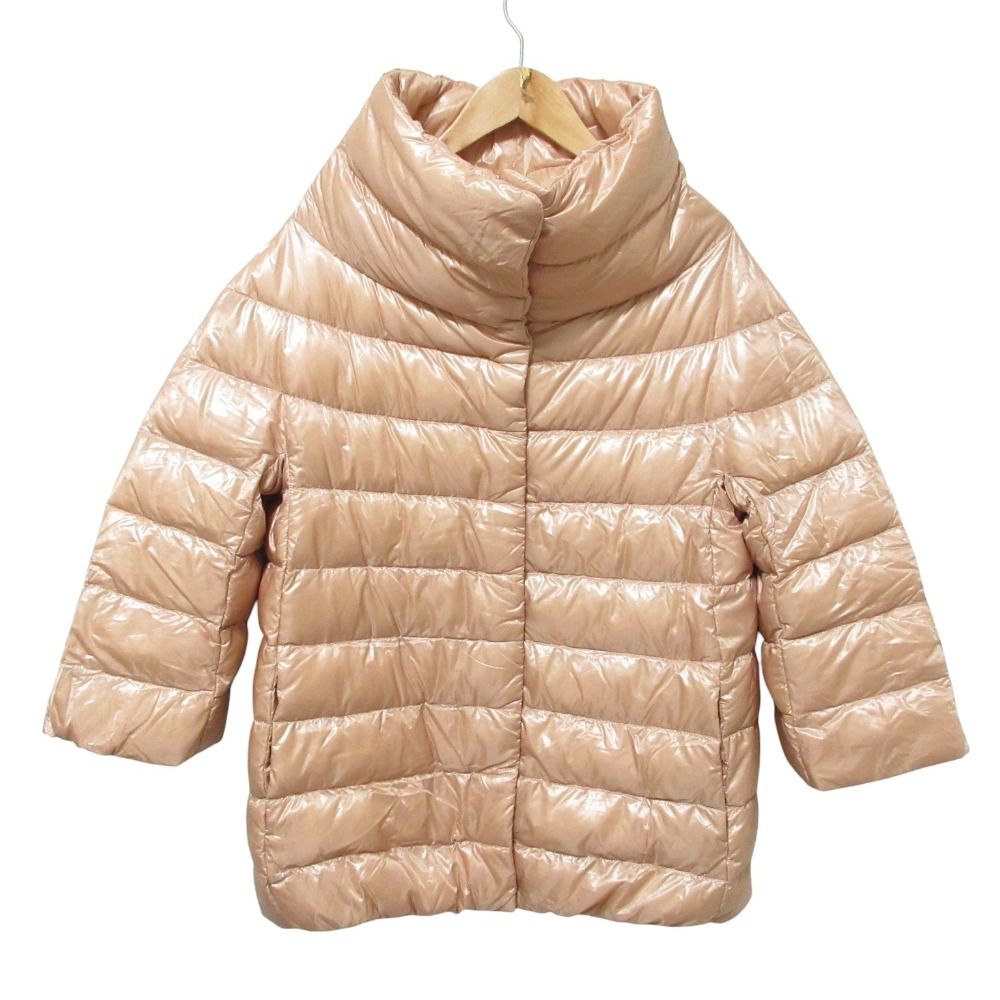 Herno ヘルノ スタンドカラー ナイロン ダウンジャケット サイズ40 ピンク レディース 古着