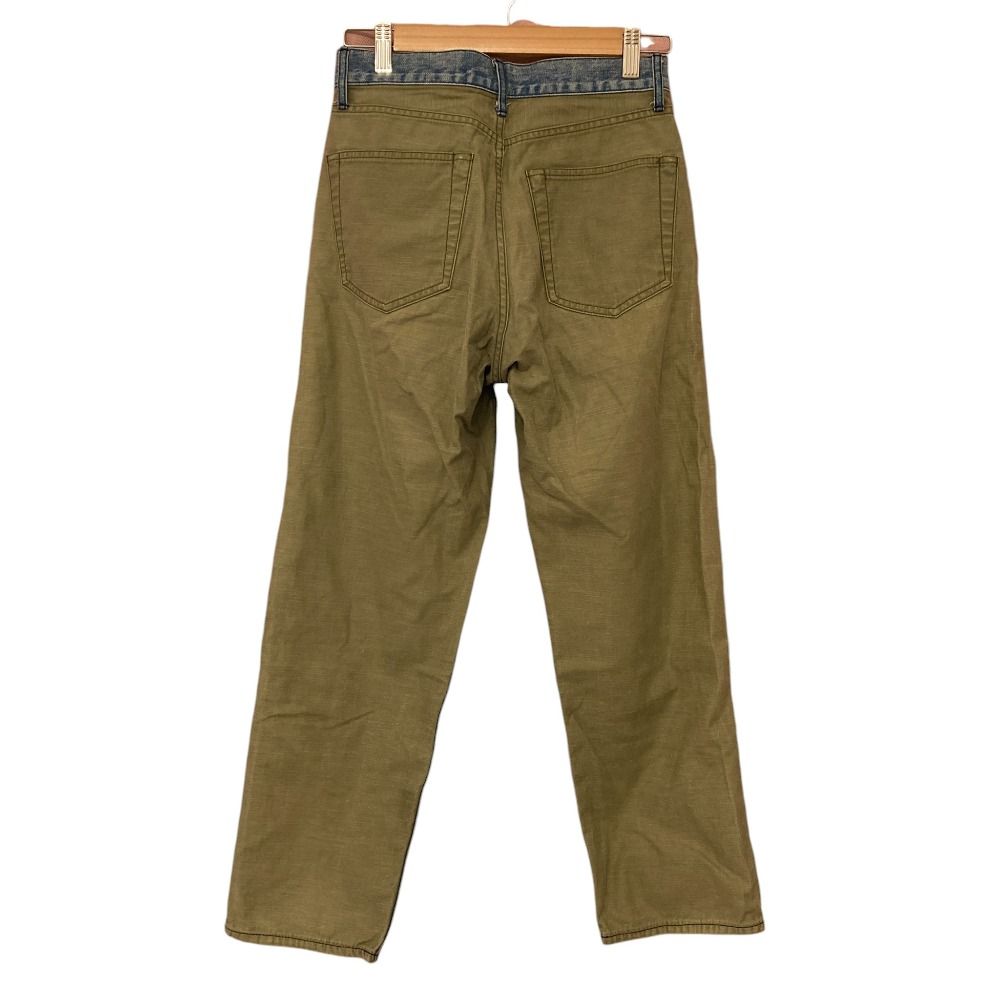 DRAWER ドゥロワー デニムサテンパンツ ボーイフレンド ジーンズ 6514-299-0857 サイズ34 ブルー カーキ レディース 古着