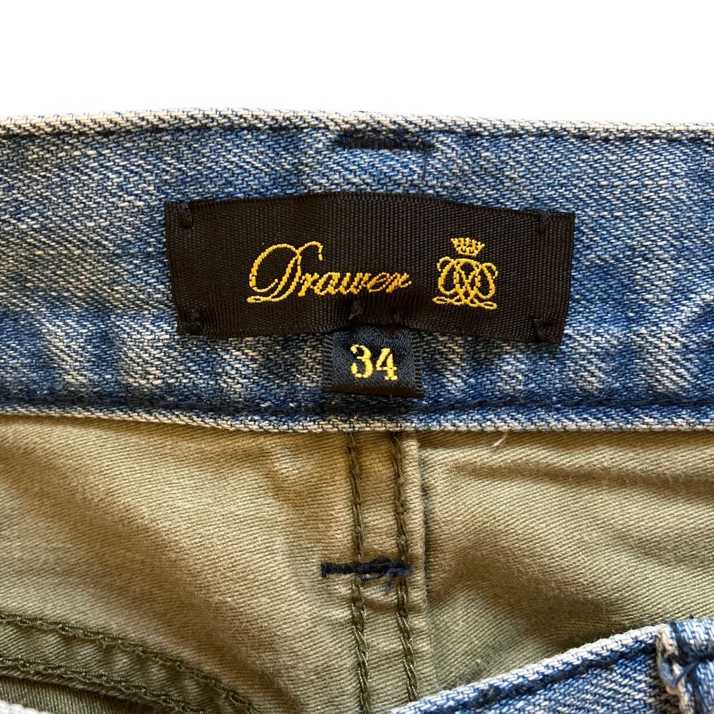 美品 DRAWER ドゥロワー デニムサテンパンツ ボーイフレンド ジーンズ