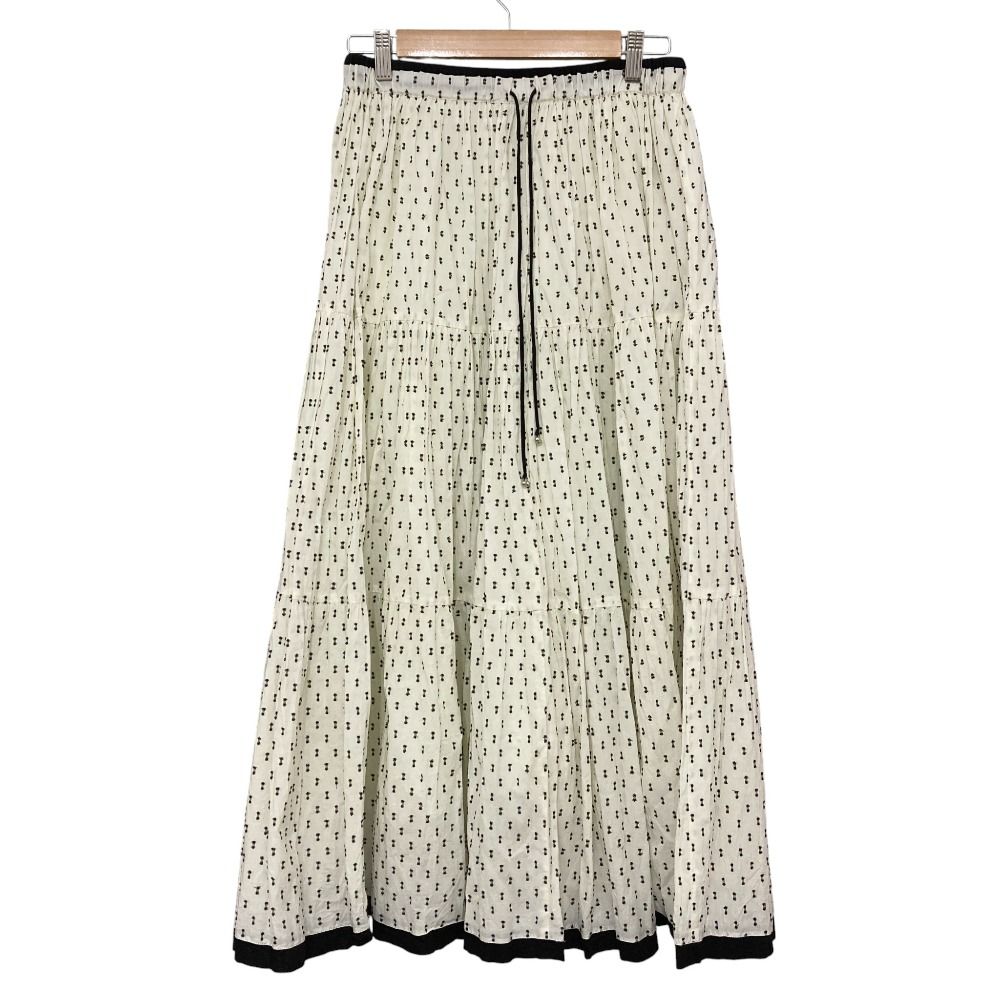 ♥ 25 SS SLOBE IENA スローブイエナ TCドビーティアードスカート サイズF ホワイト レディース 古着