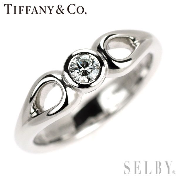 ティファニー Pt 950 ダイヤモンド リング ダブルオープンティアドロップ