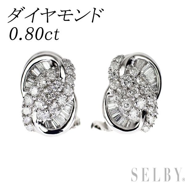 Pt850ダイヤピアス Pt850/ K18WG ダイヤモンド ピアス 0.80ct - メルカリ