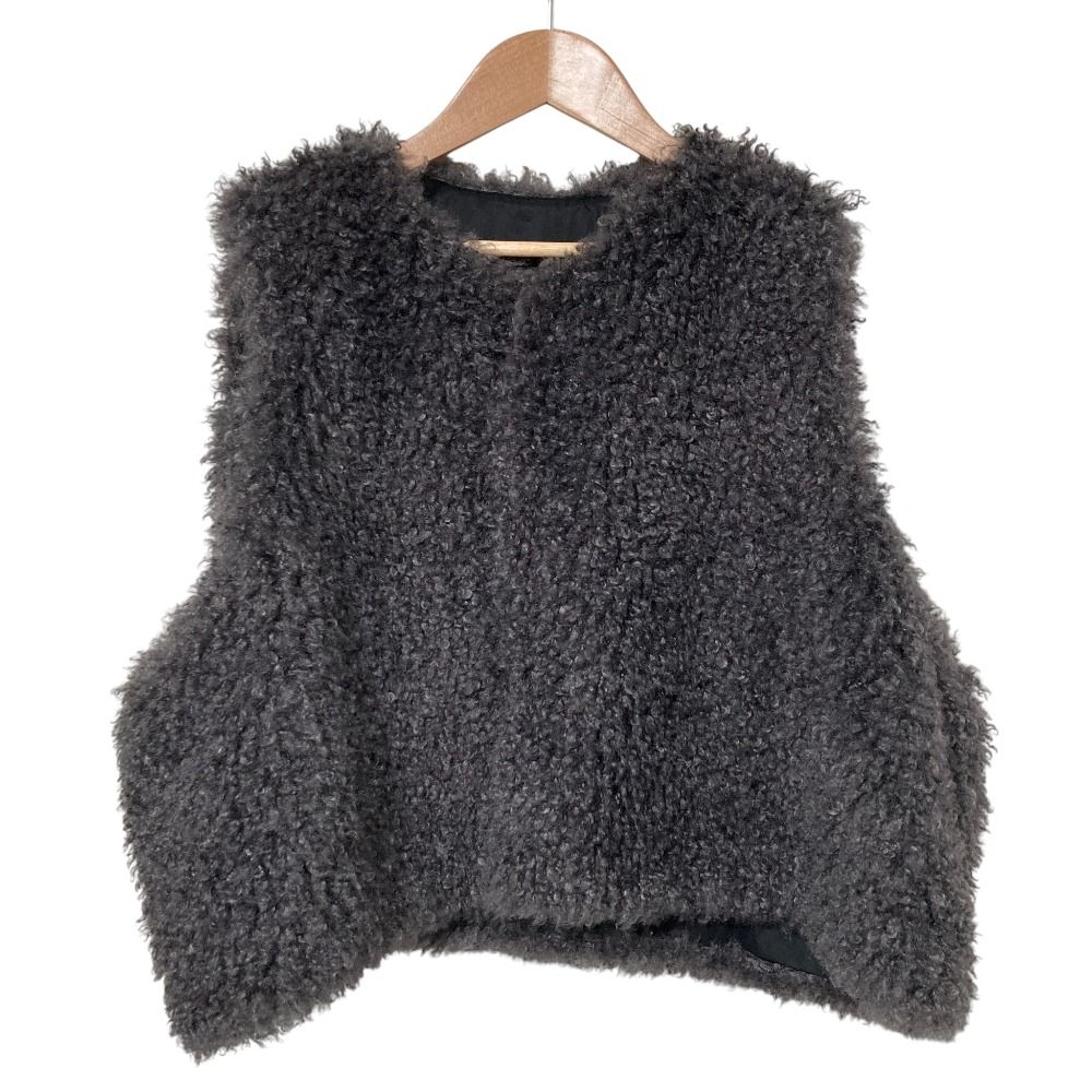 24 AW JOURNAL ジャーナルスタンダード ラックス カーリーショートベスト グレー レディース 古着