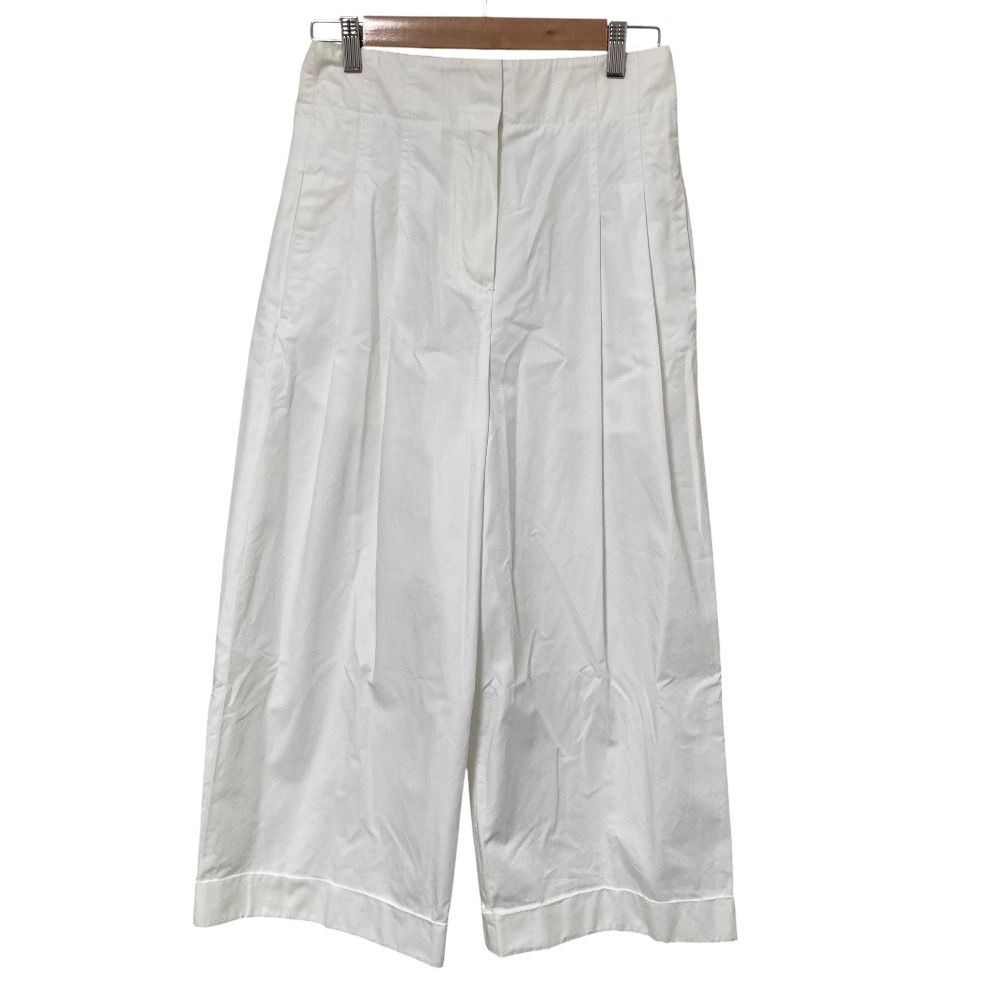 CELINE セリーヌ フィービー期 ハイウエスト タック ワイドパンツ ホワイト レディース 古着