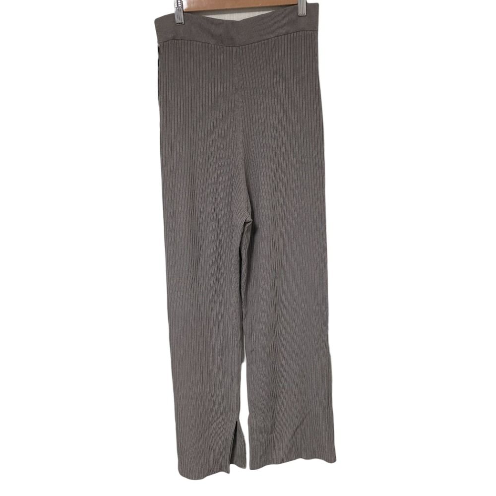 ♥ Chaos カオス シルクコンクレスタパンツ リブニットパンツ Fサイズ ブラウングレー レディース 古着