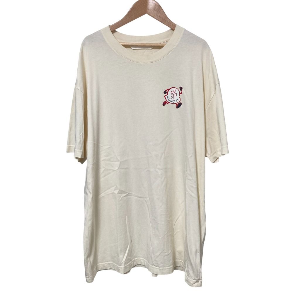 23 SS MONCLER モンクレール T-SHIRT Tシャツ XLサイズ アイボリー メンズ 古着