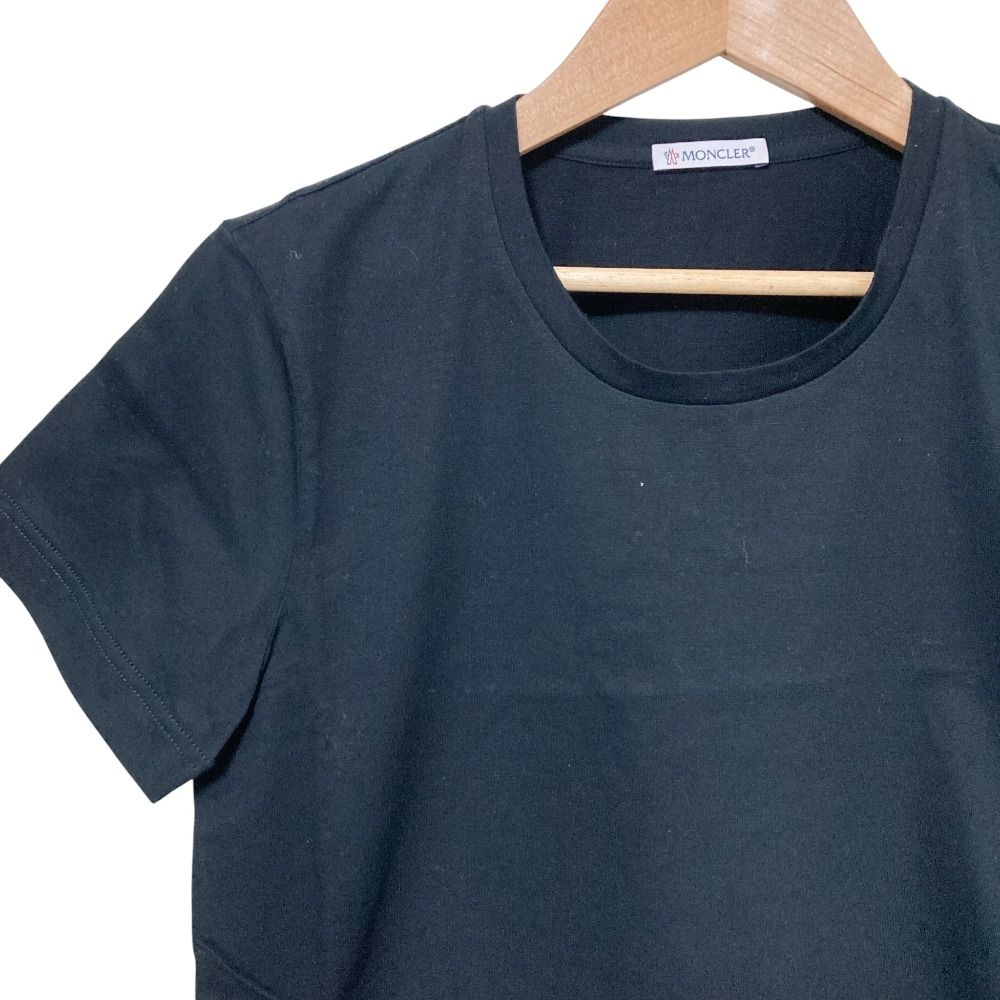 美品 MONCLER モンクレール T-SHIRT MANICA CORTA クルーネック Tシャツ サイズL ブラック レディース 古着 中古 USED 中古・古着通販】MONCLER (モンクレール) ロゴTシャツ ブラック サイズ