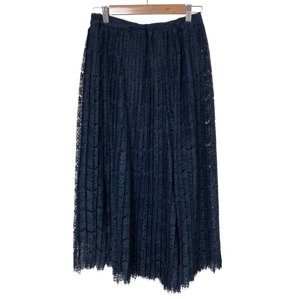 VIVIENNE TAM ヴィヴィアンタム レース プリーツ ロングスカート ネイビー レディース 古着
