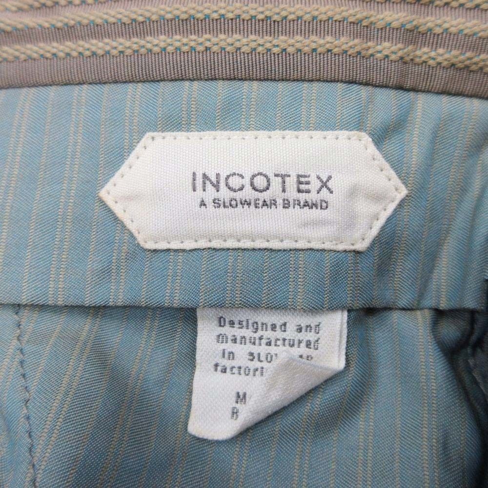  INCOTEX インコレックス スーパー100 s スリムフィット センタープレス トラウザー スラックス パンツ 46 グレー メンズ 古着 スラックス パンツ