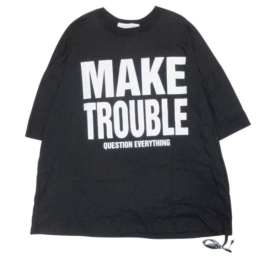 24 ss KATHARINE HAMNETT×MASTERMIND キャサリンハムネット×マスターマインド SLOGAN BIG TEE Tシャツ L 黒 メンズ 古着