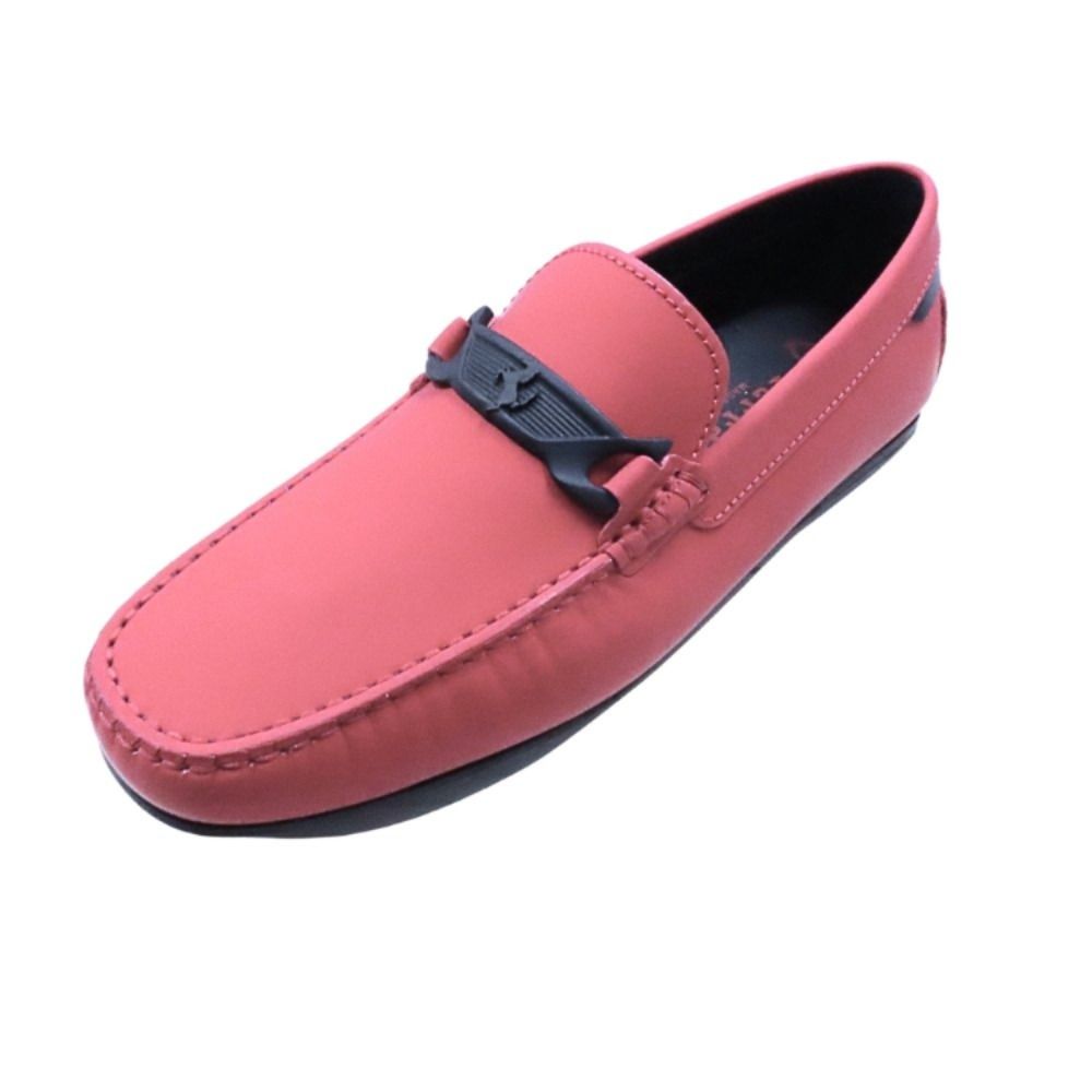 TOD S × FERRARI トッズ フェラーリ ゴンミーニ ローファー ロゴ 革靴 シューズ 5 1|2 赤 レッド メンズ 古着