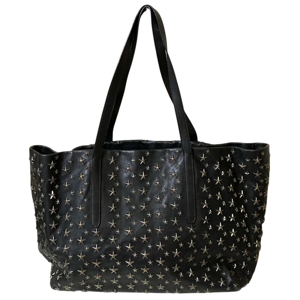 JIMMY CHOO ジミーチュウ ピムリコ スタースタッズ レザー トートバッグ ブラック レディース 古着