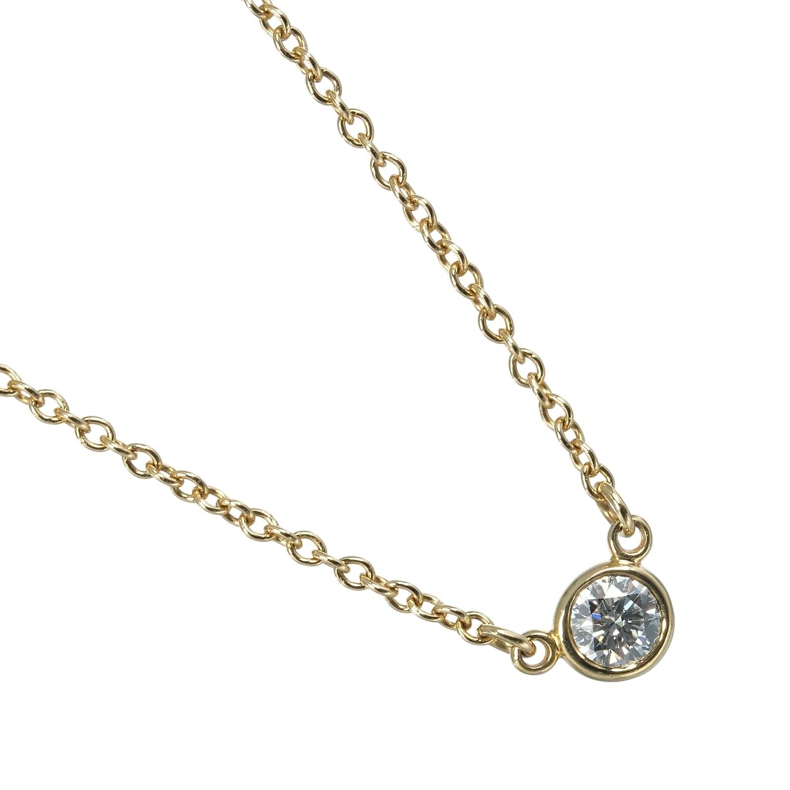TIFFANY-Co. ティファニー バイザヤード トップ幅3.7 mm K 18イエローゴールド×ダイヤモンド レディース 1.5 g ネックレス