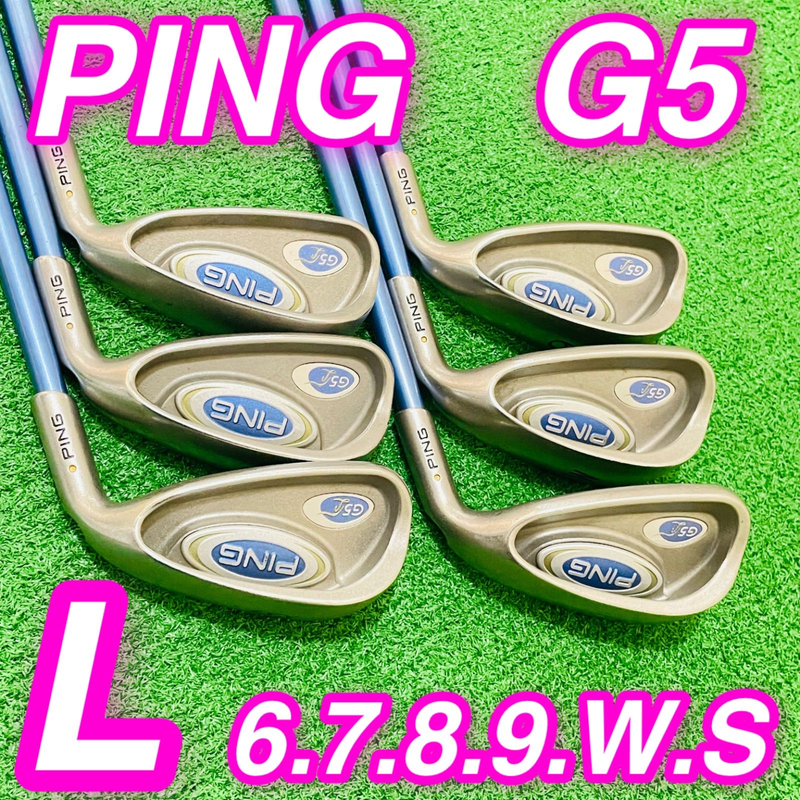 9504 PING G 5 L ピン レディース 女性用 右利き アイアン6本セット ULT 50 I フレックスL 6.7.8.9.W.S 匿名配送