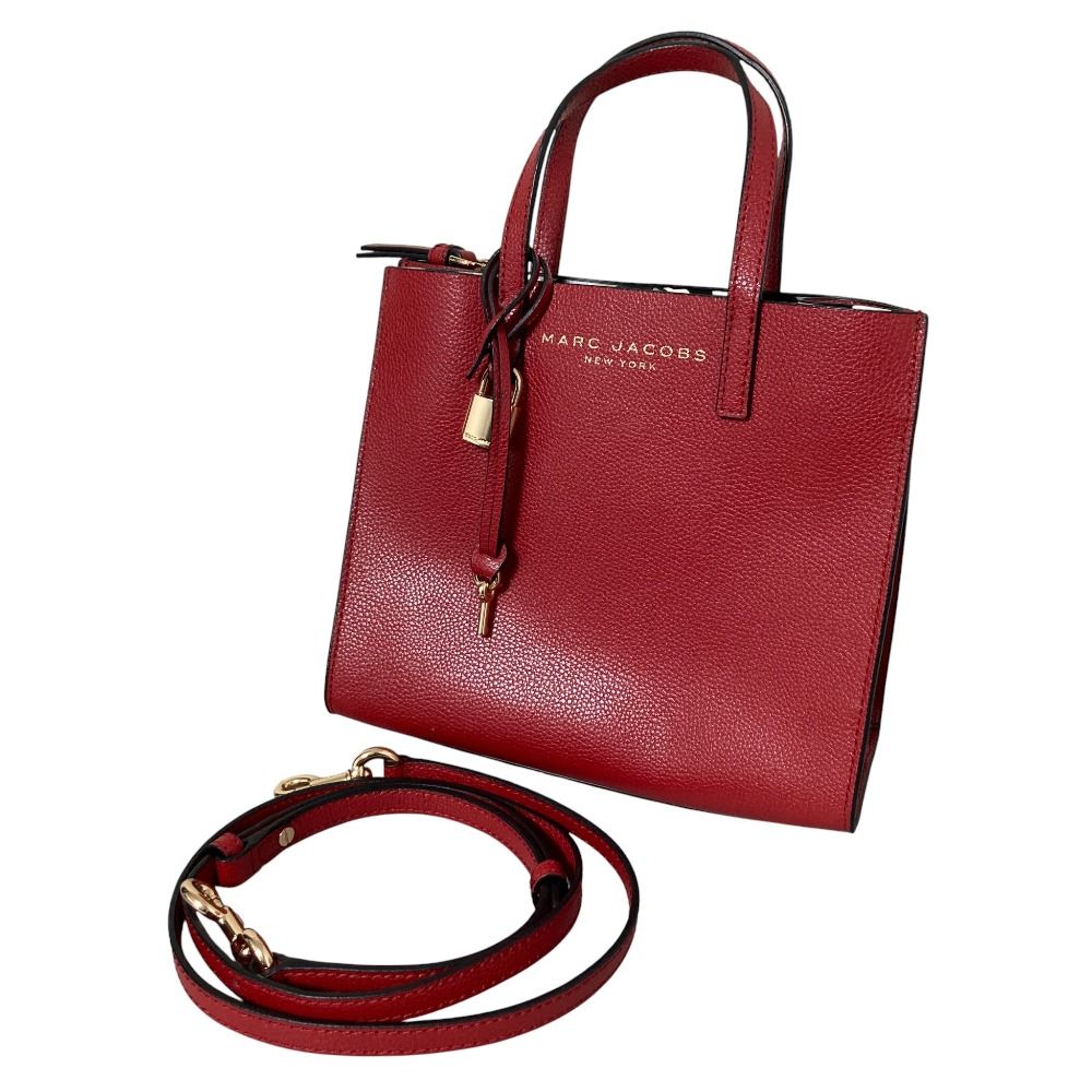 マークジェイコブス RED ショルダーハンドバッグ 新品同様 MARC JACOBS マークジェイコブス 2WAY ハンドバッグ