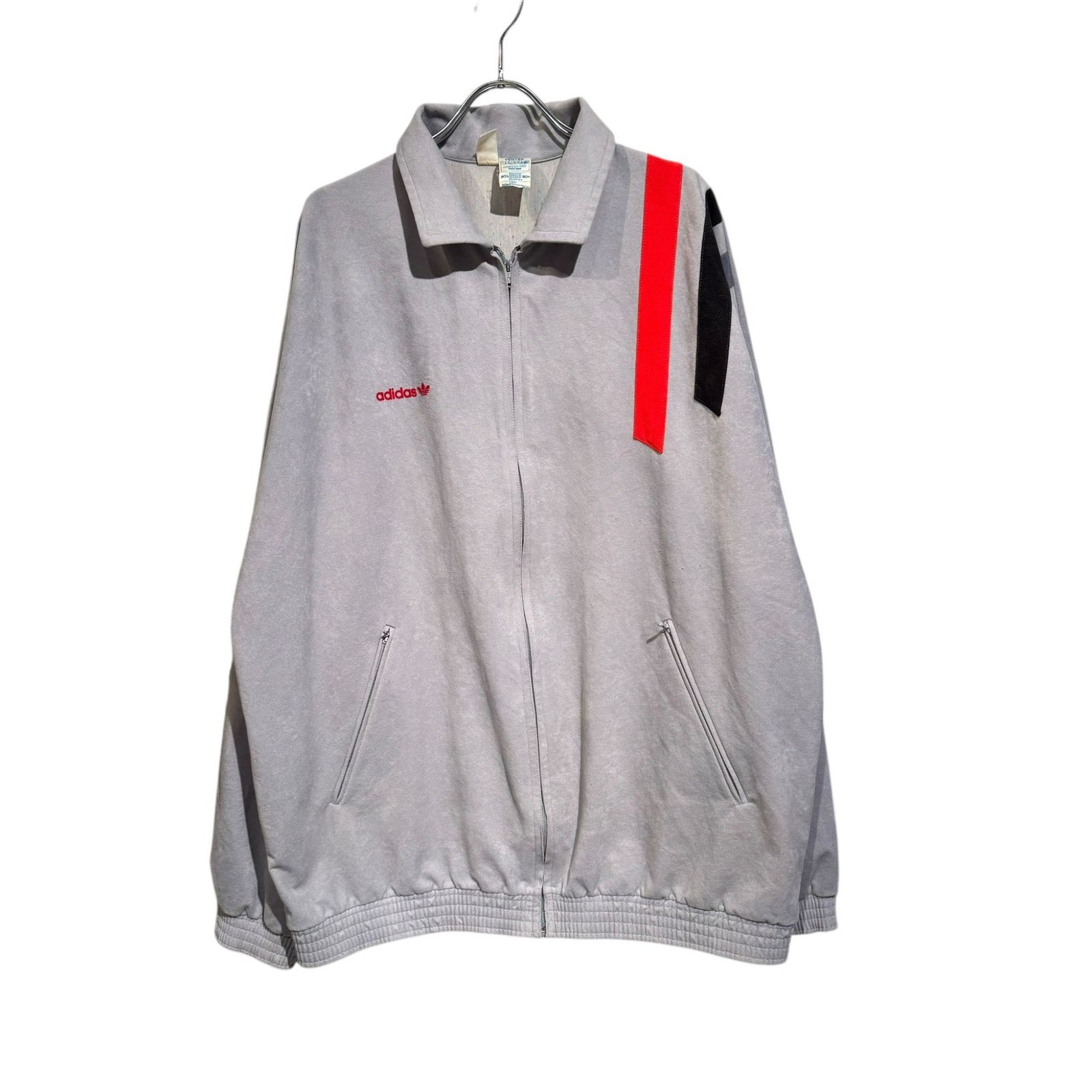 adidas アディダス 70 s VENTEX社 フランス製 ベロアトラックジャケット メンズ グレー 192