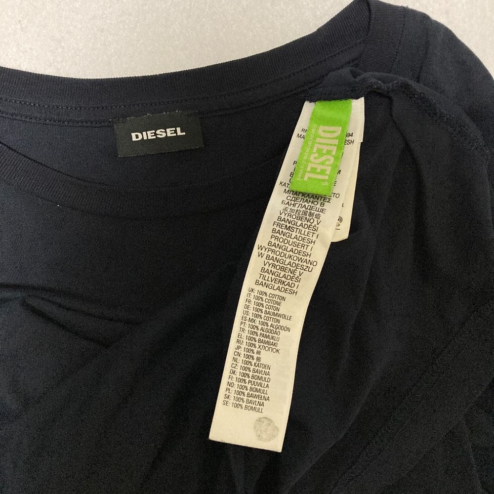良品 DIESEL ディーゼル ロングスリーブカットソー XXL ネイビー