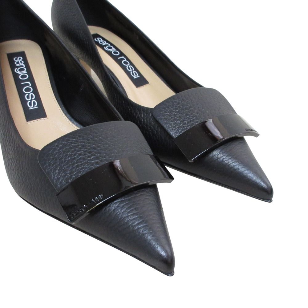 未使用 Sergio Rossi セルジオロッシ sr1 ポインテッドトゥ レザー