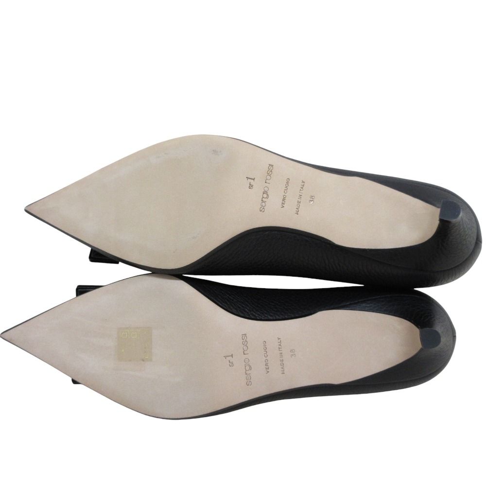 未使用 Sergio Rossi セルジオロッシ sr1 ポインテッドトゥ レザー