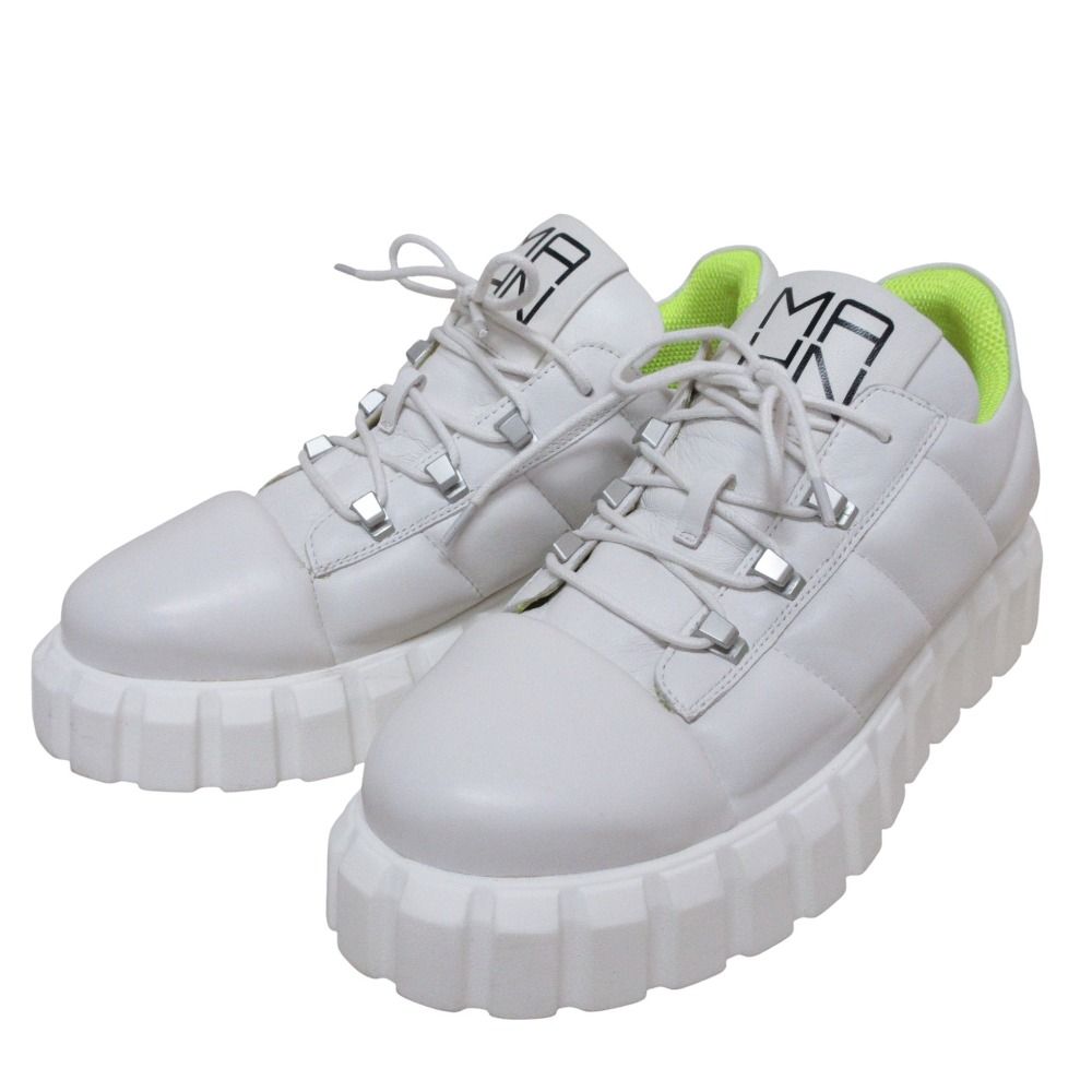 MANA マナ レザー プラットフォーム スニーカー シューズ 39 24.5 cm相当 ホワイト レディース 古着