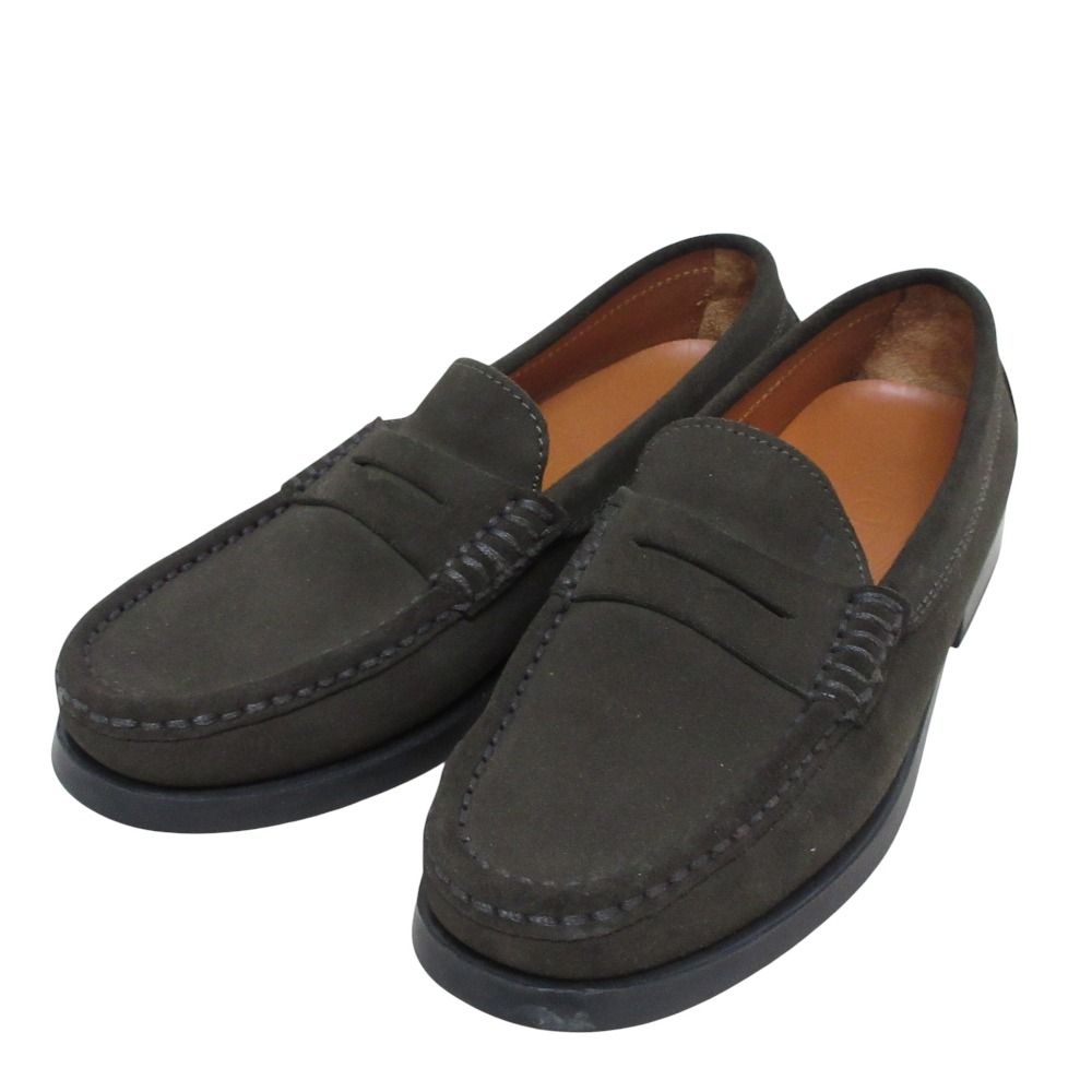 TOD S トッズ スウェード ドライビングシューズ コインローファー 36 23.0 cm相当 ダークカーキ レディース 古着