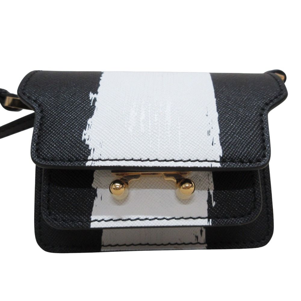 ♥ MARNI マルニ トランク ナノ レザー ショルダーバッグ ポシェット ブラック レディース 古着