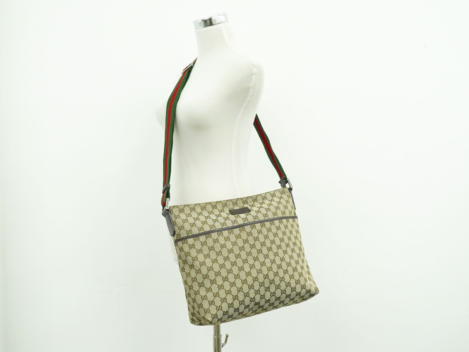 本物 グッチ GUCCI シェリーライン GGキャンバス ショルダーバッグ 