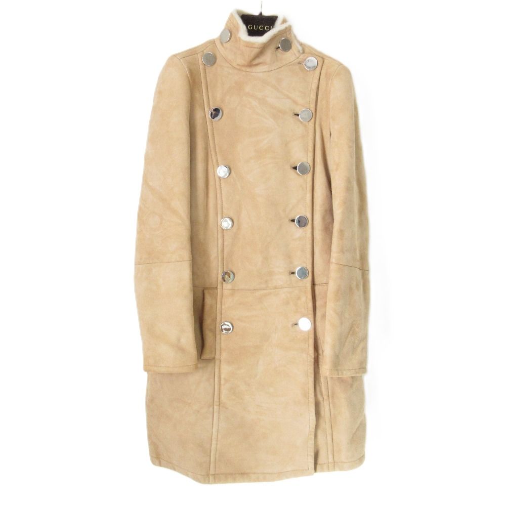 美品 GUCCI グッチ ムートンコート 355982 36サイズ ベージュ