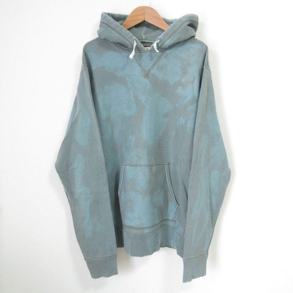 23 AW RRL ダブルアールエル ラルフローレン ガーメントダイド フーディ パーカー Mサイズ エメラルドグリーン メンズ 古着